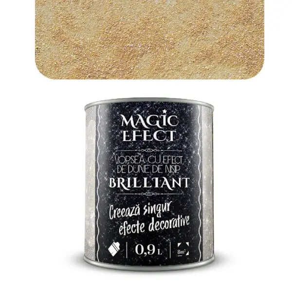 Vopsea decorativa Magic Efect Brilliant 0.9 L C05 - cupru auriu cu efect de dune cu glitter