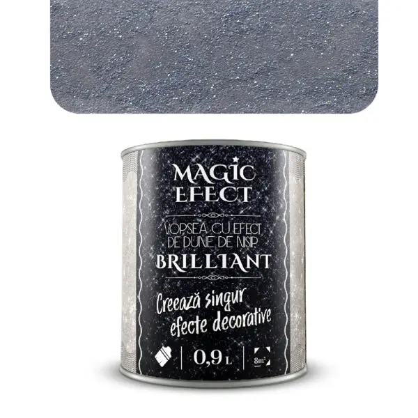 Vopsea decorativa Magic Efect Brilliant 0.9 L C06 - gri cu efect de dune cu glitter