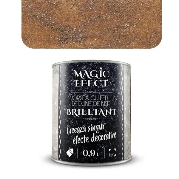 Vopsea decorativa Magic Efect Brilliant 0.9 L C07 - maro kliker cu efect de dune cu glitter