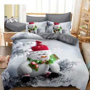 Lenjerie de pat finet 3D Craciun - om de zapada 6 piese F - Xmas 62
