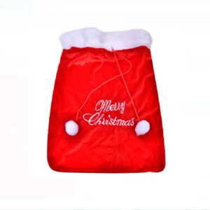 Sac pentru cadouri catifelat rosu - 35x43 cm