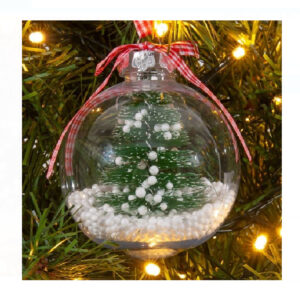 Glob transparent pentru brad de Craciun 8 cm