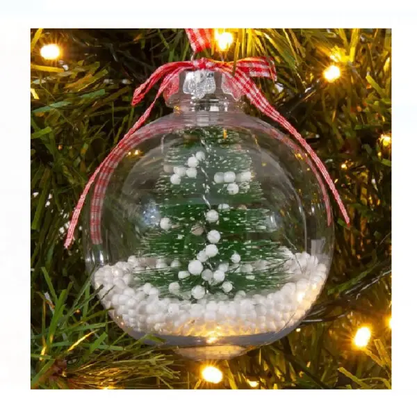 Glob transparent pentru brad de Craciun 8 cm