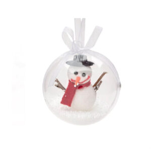 Glob brad de Craciun transparent om de zapada - 8 cm