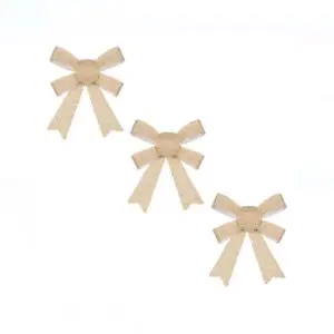 Set fundite decorative Craciun bej cu sclipici 14 cm - 3 buc