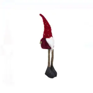 Decoratiune Craciun Gnome cu caciula si paiete 55 cm