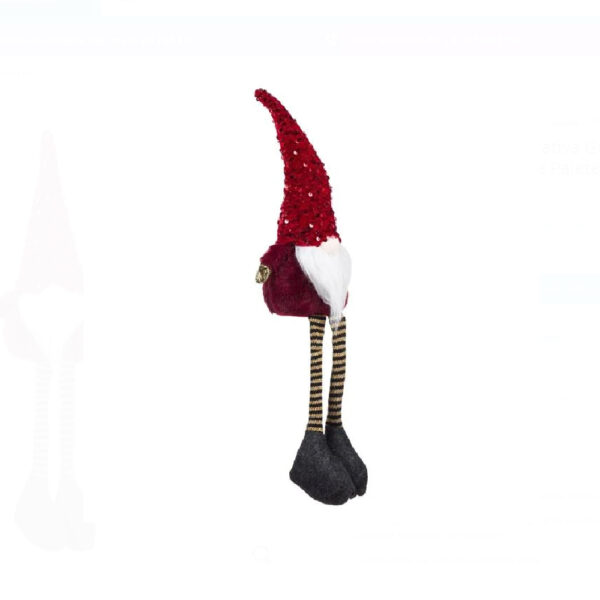 Decoratiune Craciun Gnome cu caciula si paiete 55 cm