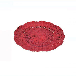 Platou decorativ de Craciun din plastic reliefat - 32.5 cm