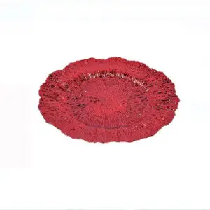 Platou decorativ de Craciun din plastic reliefat - 32.5 cm