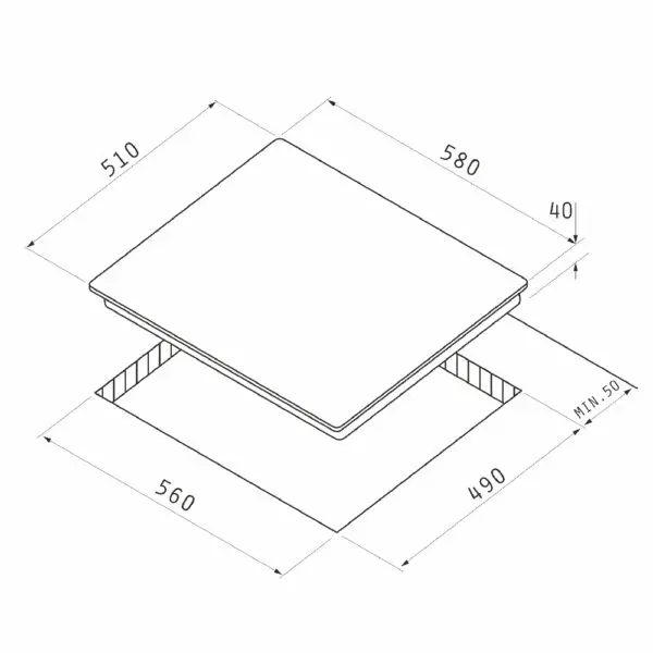 Plita gaz Pyramis PG60V 4G40 4002 Inox - imagine 2