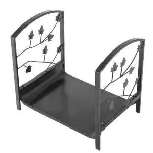Suport lemne semineu, negru, 40x37x31 cm