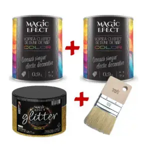 Pachet Magic Efect Dune Golden Flame 1+1 gratuit + pensula + glitter auriu