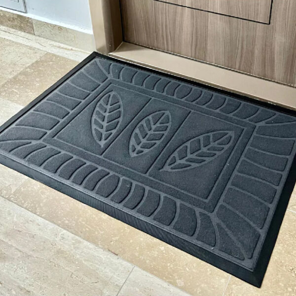 Covoras intrare - Syntetic gri / maro - 90x60 cm - imagine 2