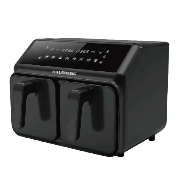 Friteuza dubla cu aer cald Hausberg HB-2375, 2200-2400W, 8 litri