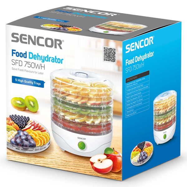 Deshidrator alimente 5 tavi 250W sencor S-SFD750WH - imagine 6