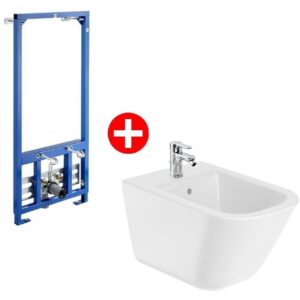 Set Bideu suspendat cu cadru montaj 35x54 cm Roca The Gap Square