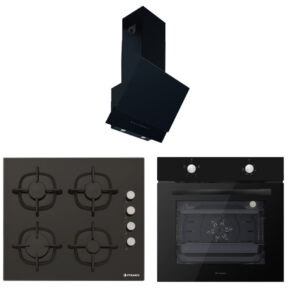 Set Eco Diamond Plus negru Pyramis aragaz + hota + plita