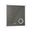 Oglinda de baie cu iluminare LED, functie dezaburire, ceas, termometru si lupa 80x80 cm