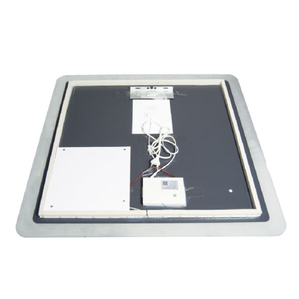 Oglinda de baie cu iluminare LED, functie dezaburire, ceas, termometru si lupa 80x80 cm - imagine 3
