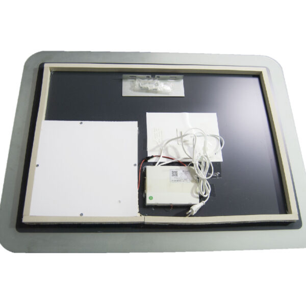 Oglinda de baie cu iluminare LED, functie dezaburire, ceas, termometru si lupa 80x60 cm - imagine 2