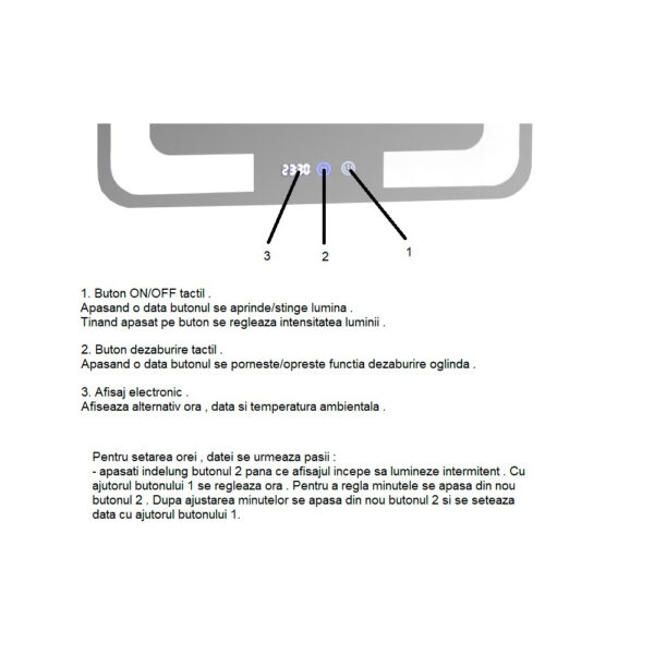 Oglinda de baie cu iluminare LED MD5 60x60 cm - imagine 2