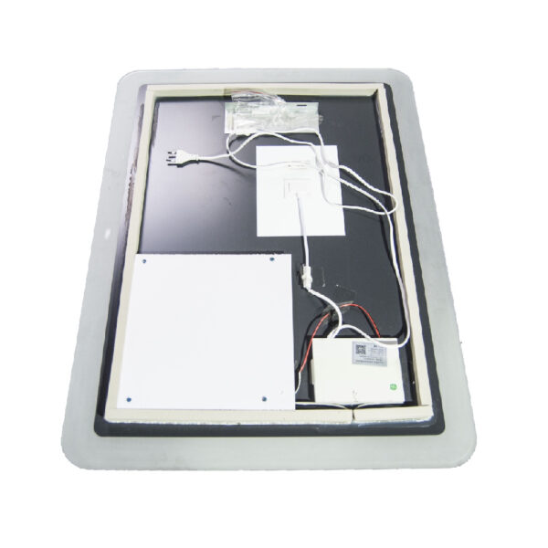 Oglinda de baie cu iluminare LED functie dezaburire, ceas, termometru si lupa 60x80 cm - imagine 4