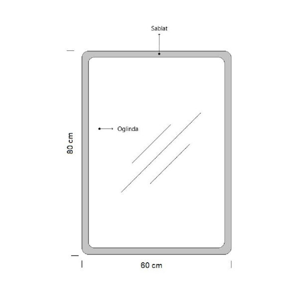 Oglinda de baie cu iluminare LED functie dezaburire, ceas, termometru si lupa 60x80 cm - imagine 2