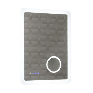 Oglinda de baie cu iluminare LED functie dezaburire, ceas, termometru si lupa 60x80 cm