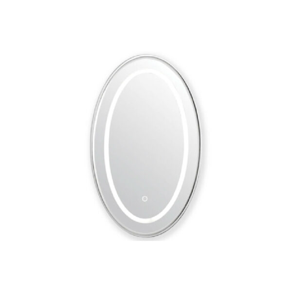 Oglinda de baie ovala sistem iluminare LED 80x50 cm Gladys