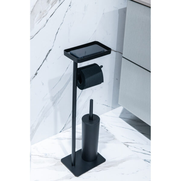 Suport hartie igenica si perie WC negru AWD02071826 - imagine 2