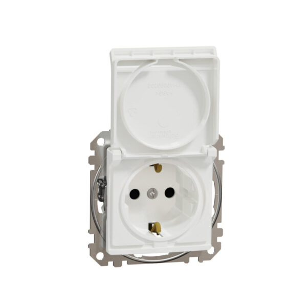 Priza 2P+E cu obturatoare si capac alb SCH-SDD111023