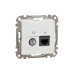 Priza TV+RJ45 Cat6 UTP alb SCH-SDD111469T