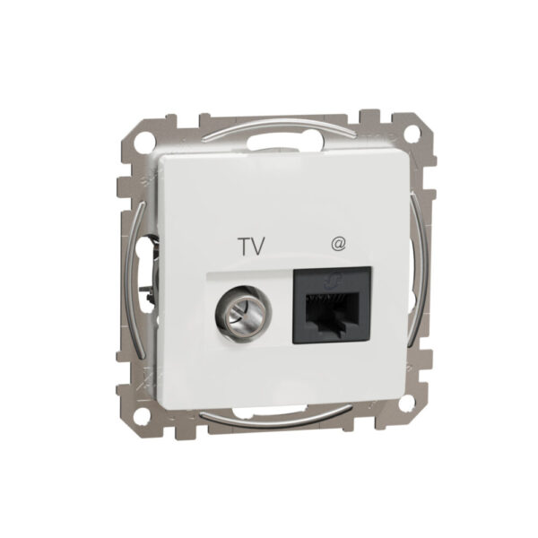 Priza TV+RJ45 Cat6 UTP alb SCH-SDD111469T