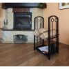 Set suport lemne semineu 2 nivele cu 4 accesorii 60 cm otel, 40x30x73 cm - imagine 2