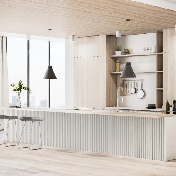 Riflaj / panou Linea slim 3 alb / stejar - imagine 2