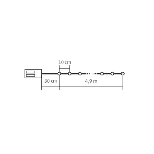 Ghirlanda cu 50 LED-uri (4,9 m) micro ML 50/WW - imagine 3