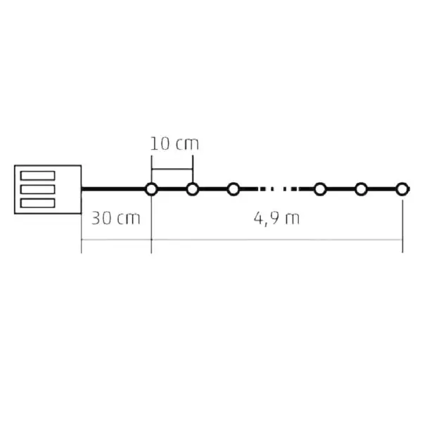 Ghirlanda cu 50 LED-uri (4,9 m) micro ML 50/WW - imagine 3