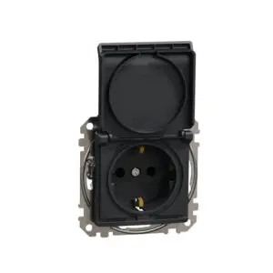 Priza 2P+E cu obturatoare si capac antracit SCH-SDD114023
