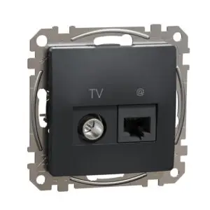 Priza TV+RJ45 Cat6 UTP antracit SCH-SDD114469T