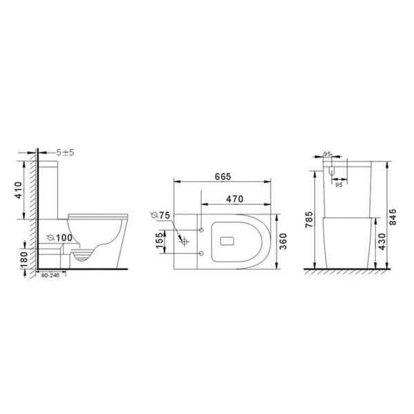 Vas WC compact Tordano Flush B-2388A - imagine 2