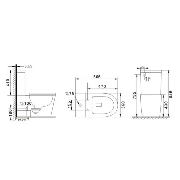 Vas WC compact Tordano Flush B-2388A - imagine 2