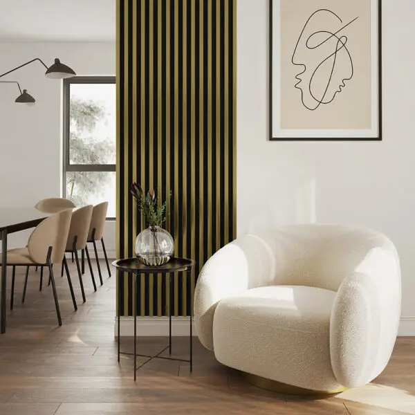 Riflaj / panou Linea slim 3 auriu / negru - imagine 14