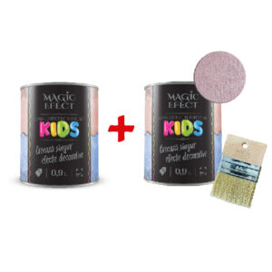 Pachet vopsea decorativa 1+1 gratuit Magic Efect Dune Kids pink / roz 0.9 L + pensula