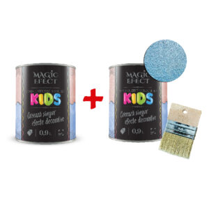 Pachet vopsea decorativa 1+1 gratuit Magic Efect Dune Kids Blue / albastru 0.9 L + pensula