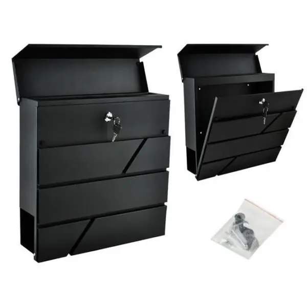 Cutie postala cu loc pentru ziar otel galvanizat, antracit, 37x10 x 36.7 cm - imagine 2