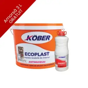Vopsea lavabila Ecoplast 15 L + amorsa 3 L Gratuit
