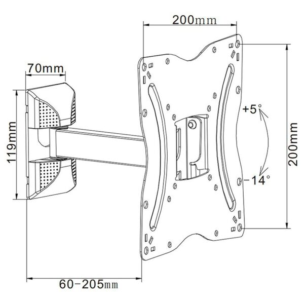 Suport TV pivotare orizontala / verticala 13 - 42 inch UCH0215 - imagine 2