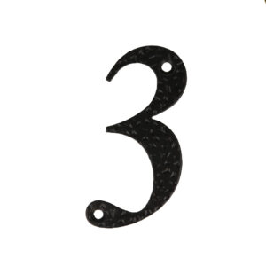 Numar 3 pentru usa 10 cm negru