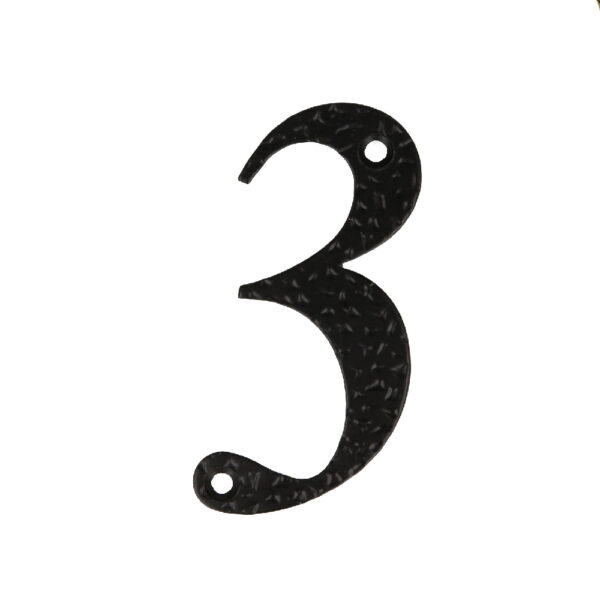 Numar 3 pentru usa 10 cm negru