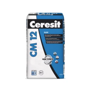 Ceresit CM 12 Adeziv Flex – Adeziv flexibil C2 T pentru gresie și plăci mari, interior și exterior, 25 kg